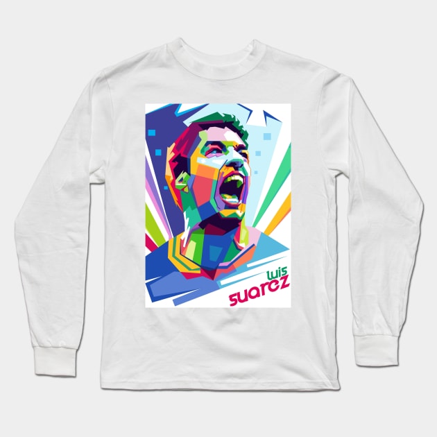 Luis Suarez WPAP Long Sleeve T-Shirt by erikhermawann22